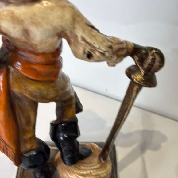 Vintage Pirate Figurine by Paul Herzel Bronze Clad S 10 x 4 - Picture 10 of 11